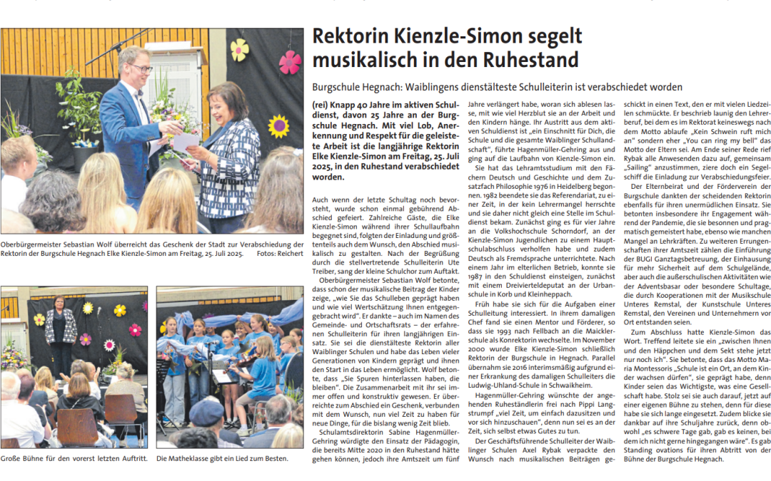 Auf Wiedersehen Frau Kienzle-Simon