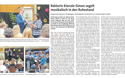 Auf Wiedersehen Frau Kienzle-Simon