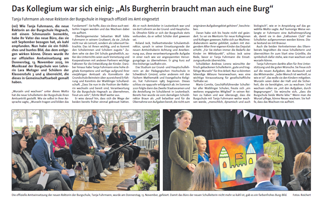 Herzlich Willkommen Frau Fuhrmann